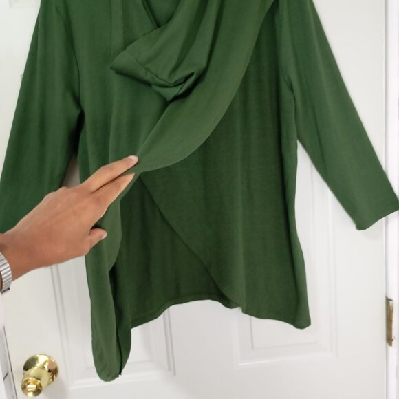Sweet Pea For New York & Company Womens Green Hooded Top XL Elegant back drape - Picture 6 of 9